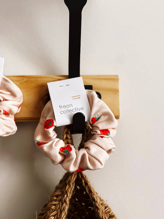 Organic Cotton Hair Scrunchie - Strawberry