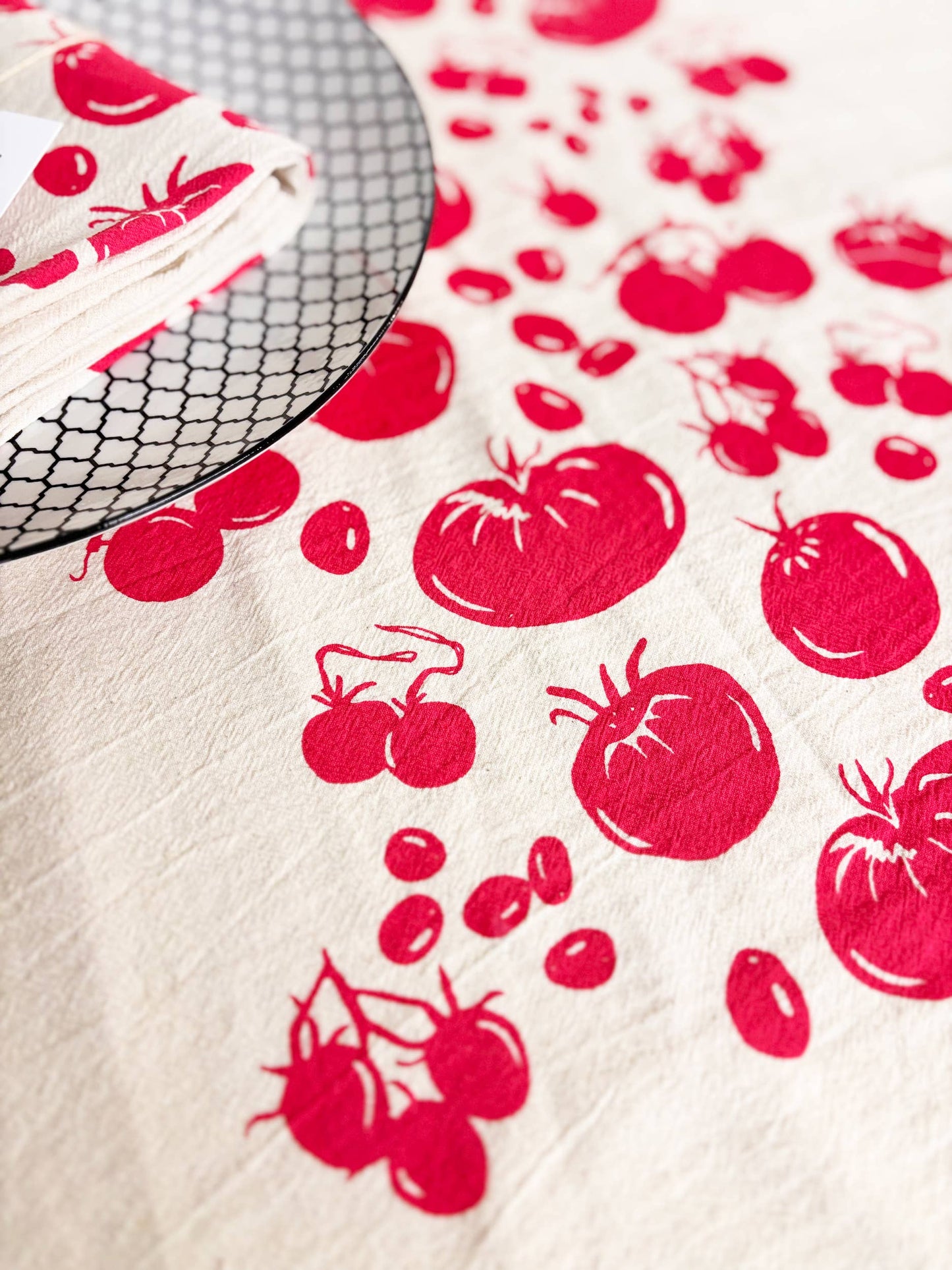 Tomatoes Organic Tea Towel Red - 20x24