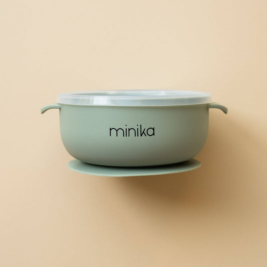 Silicone bowl with lid - Sage