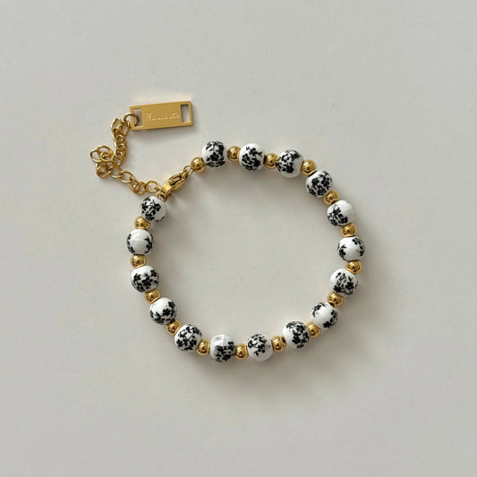 Lujain Beaded Bracelet- Black