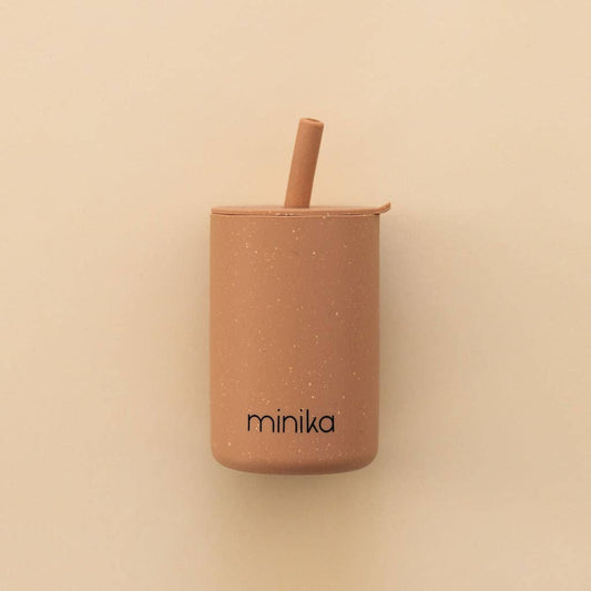 Straw cup with straw - Almond