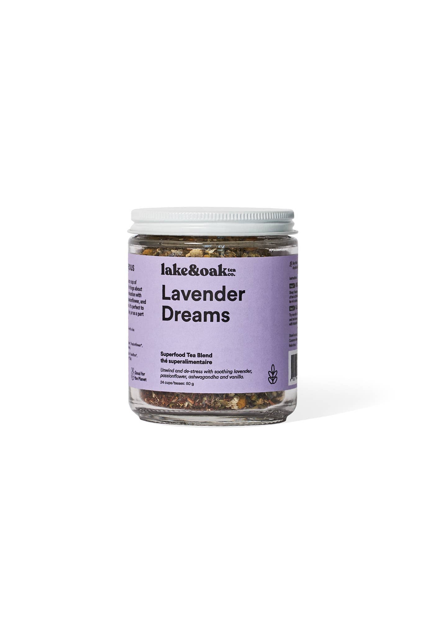 Lavender Dreams - Superfood Tea Blend: Pyramid Tea Bags - Retail Canister
