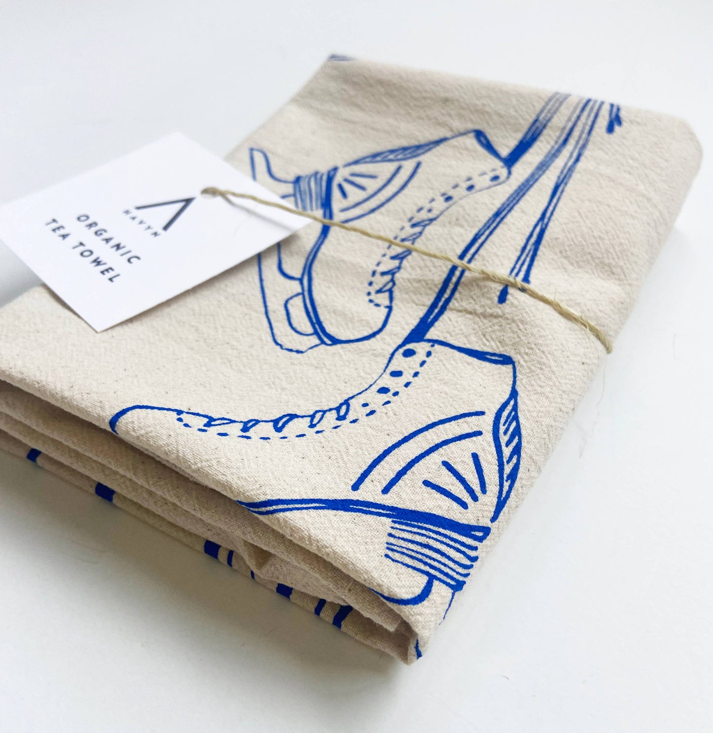Snow Sports Winter Organic Tea Towel Blue - 27x27
