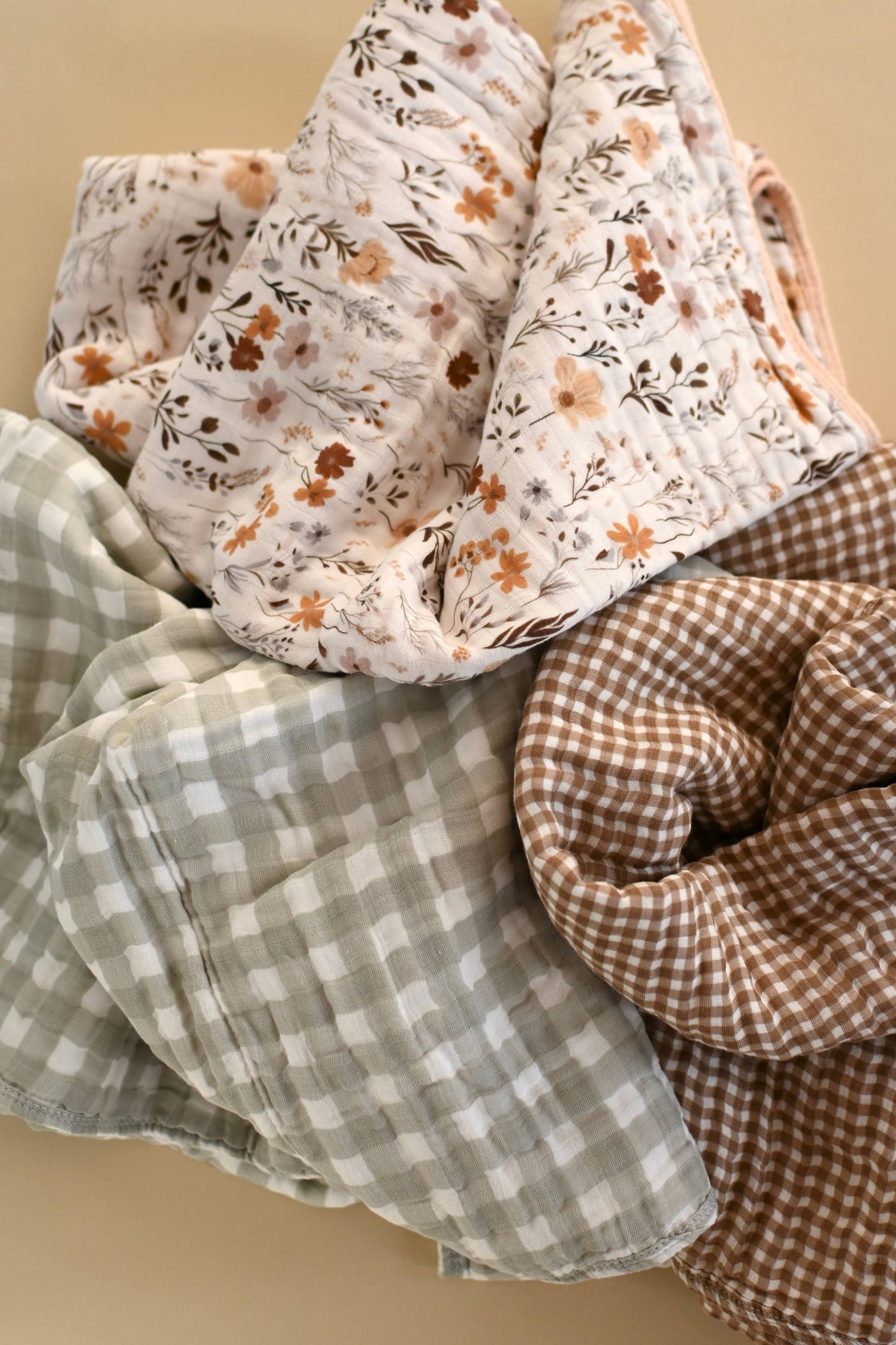 Muslin Layered Quilt - Sage Gingham