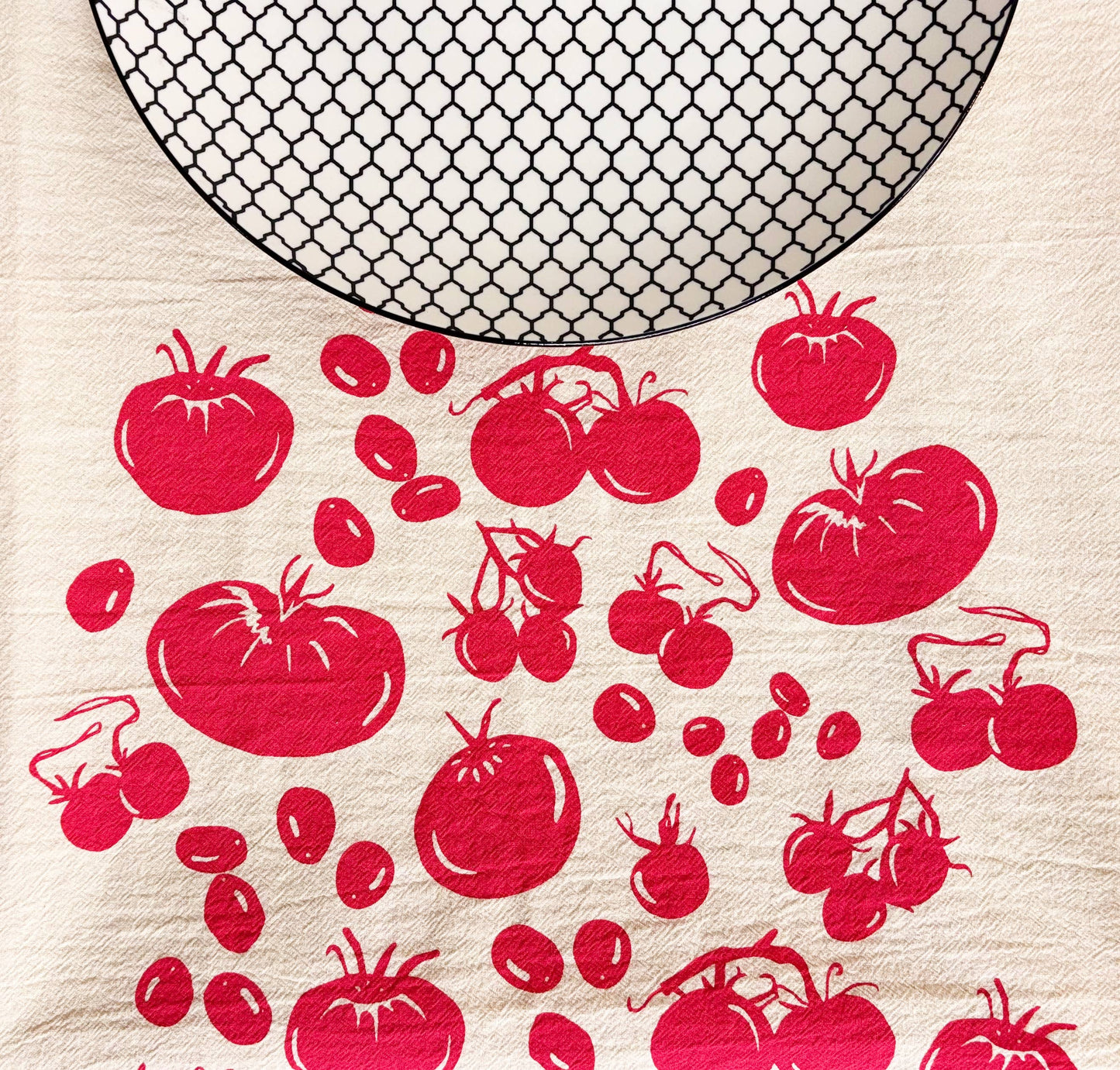 Tomatoes Organic Tea Towel Red - 20x24