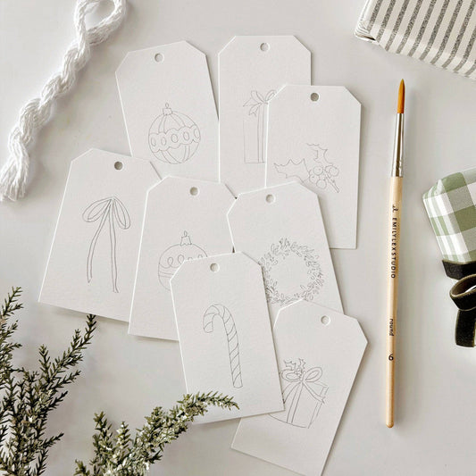 Classic christmas paintable gift tags