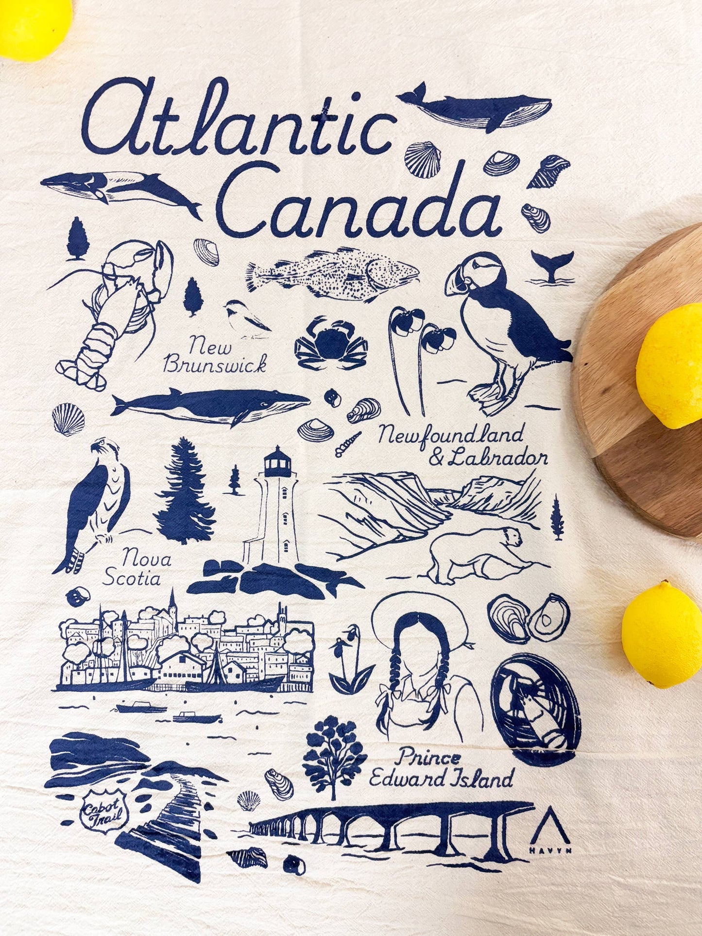 Atlantic Canada Commemorative Organic Tea Towel - 20x24