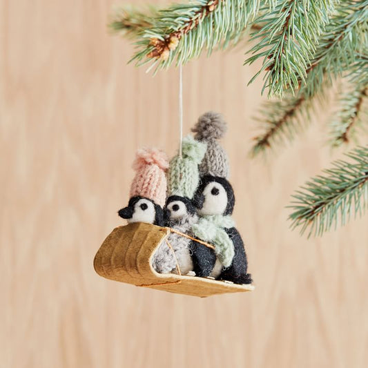 Felt Trio Penguin Ornament