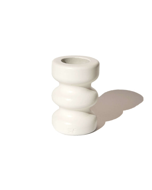 Aurora Duel Candle Holder - White