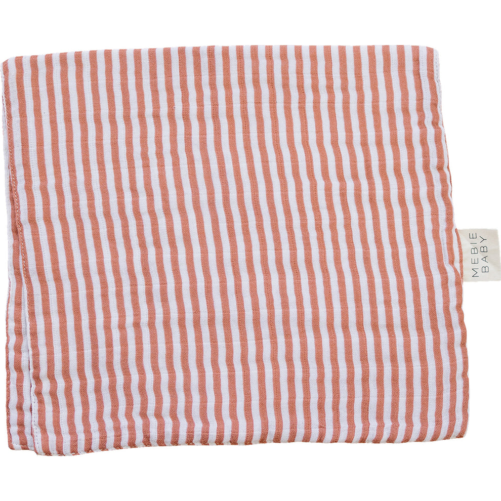Pink Stripes Muslin Burp Cloth