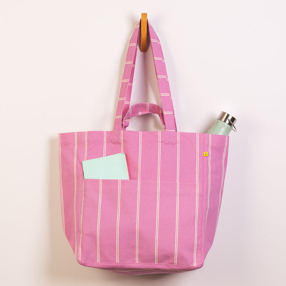 Pink Stripe Box Tote