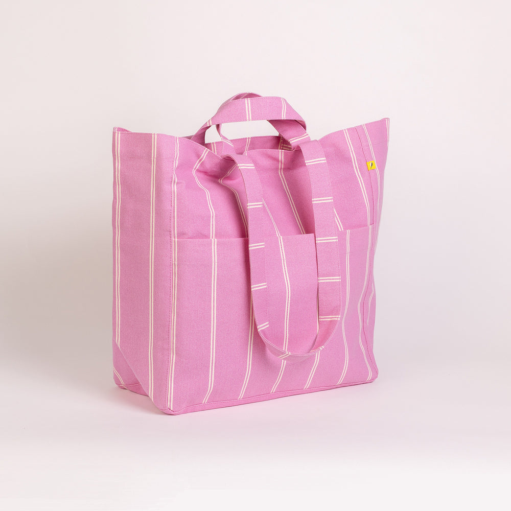 Pink Stripe Box Tote