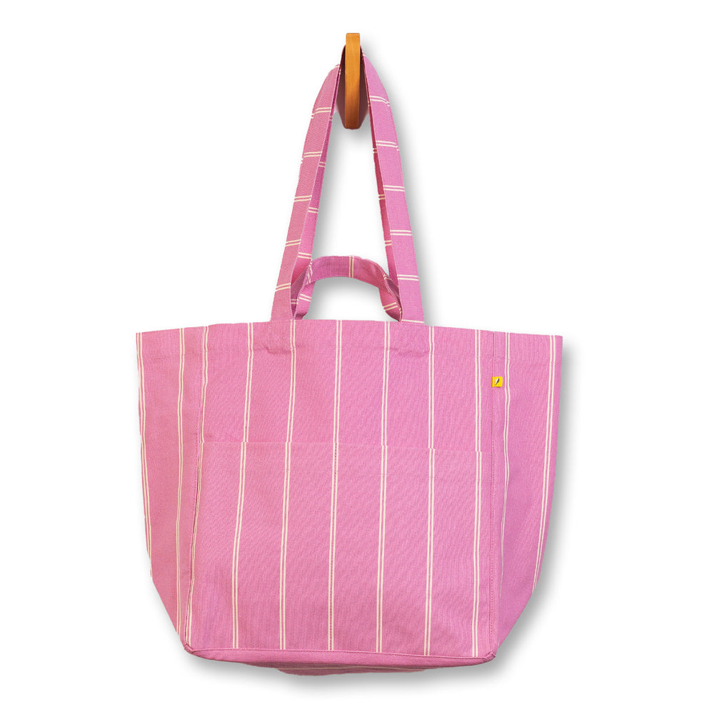 Pink Stripe Box Tote