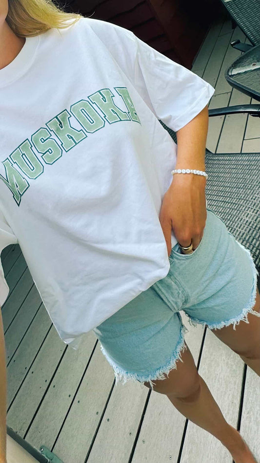 Muskoka Boxy Boyfriend Vintage Varsity Tee
