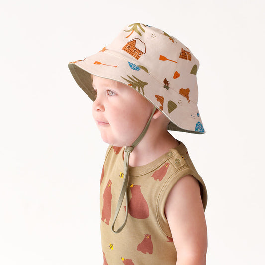 Reversible Organic Cotton Bucket Hats - Camper Green