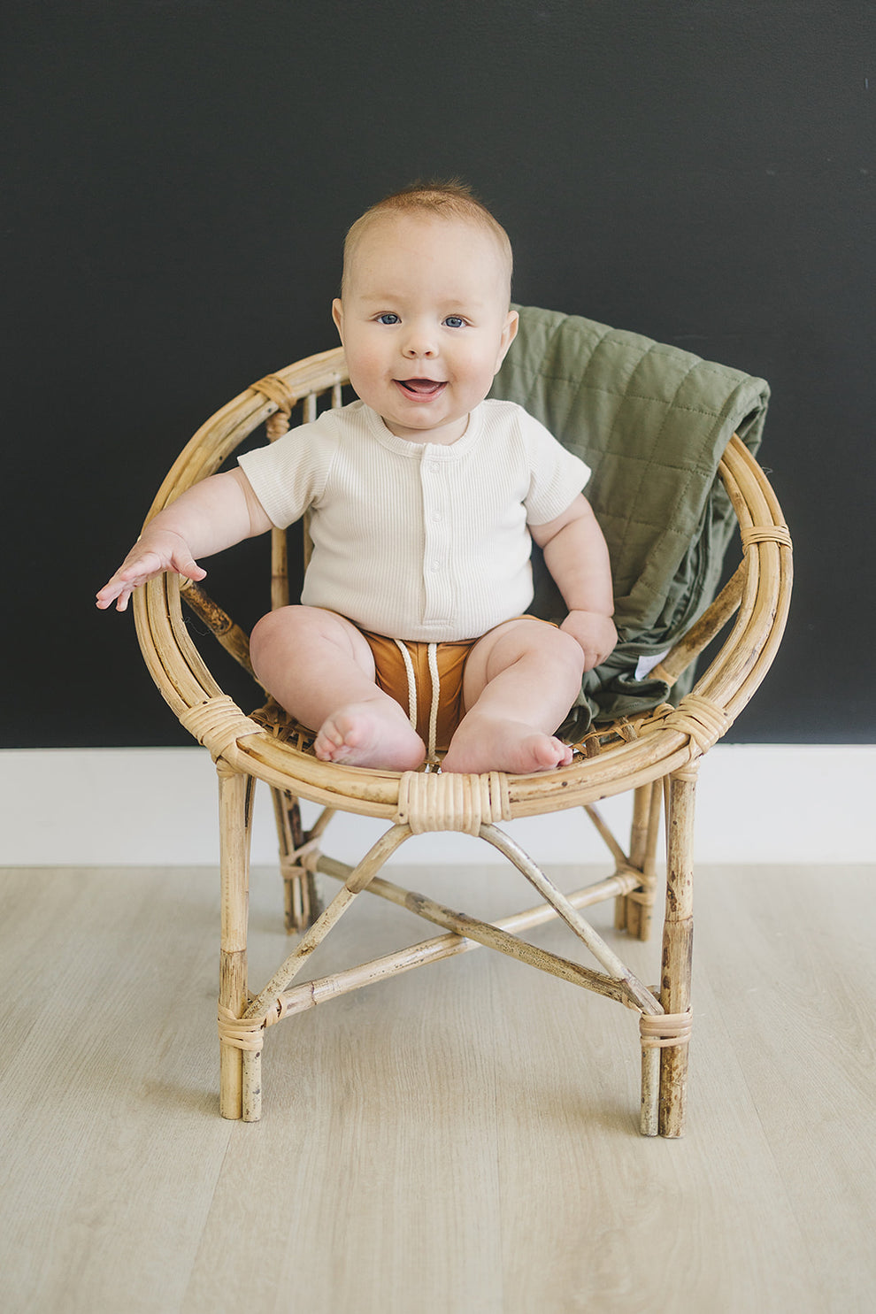 Vanilla Ribbed Short Sleeve Bodysuit