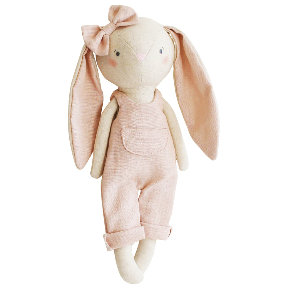 Olivia Bunny in Linen Overalls
