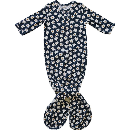 Navy Daisy Bamboo Knot Gown