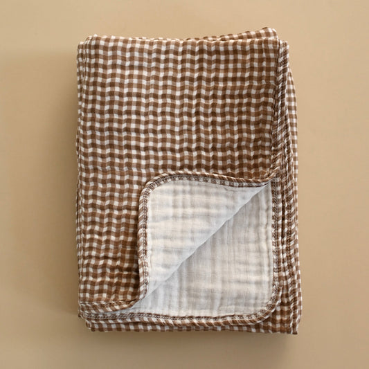 Muslin Layered Quilt - Vichy Brown