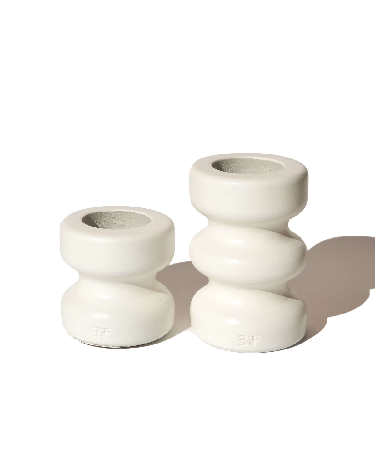Aurora Duel Candle Holder - White