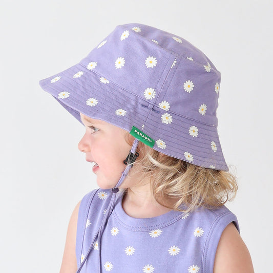 Reversible Organic Cotton Bucket Hats - Daisies & Lilac