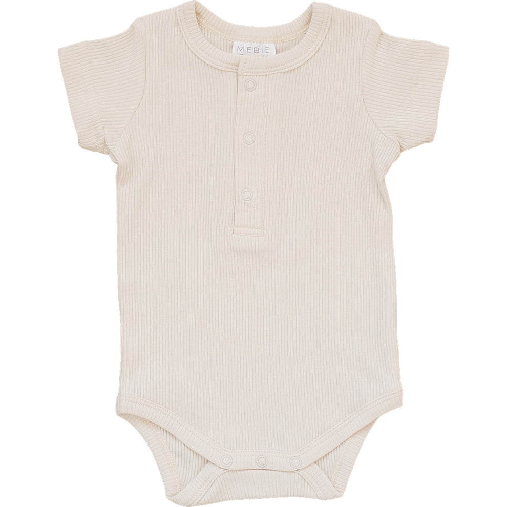 Vanilla Ribbed Short Sleeve Bodysuit