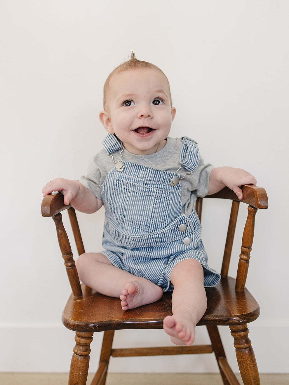 Stripe Short Overalls