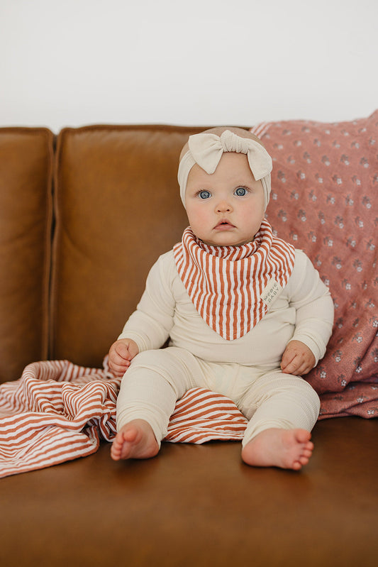 Muslin Bib - Pink Stripes