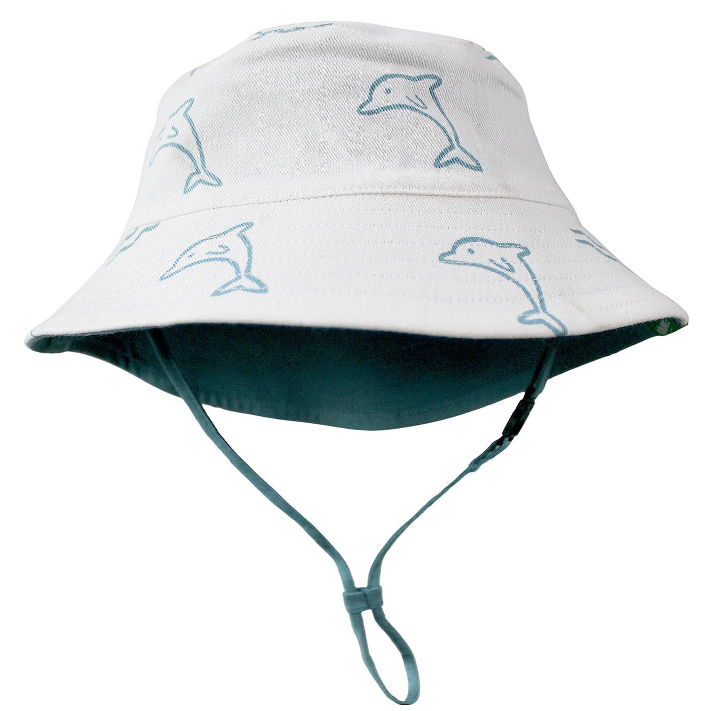 Reversible Organic Cotton Bucket Hats - Dolphins and Ocean
