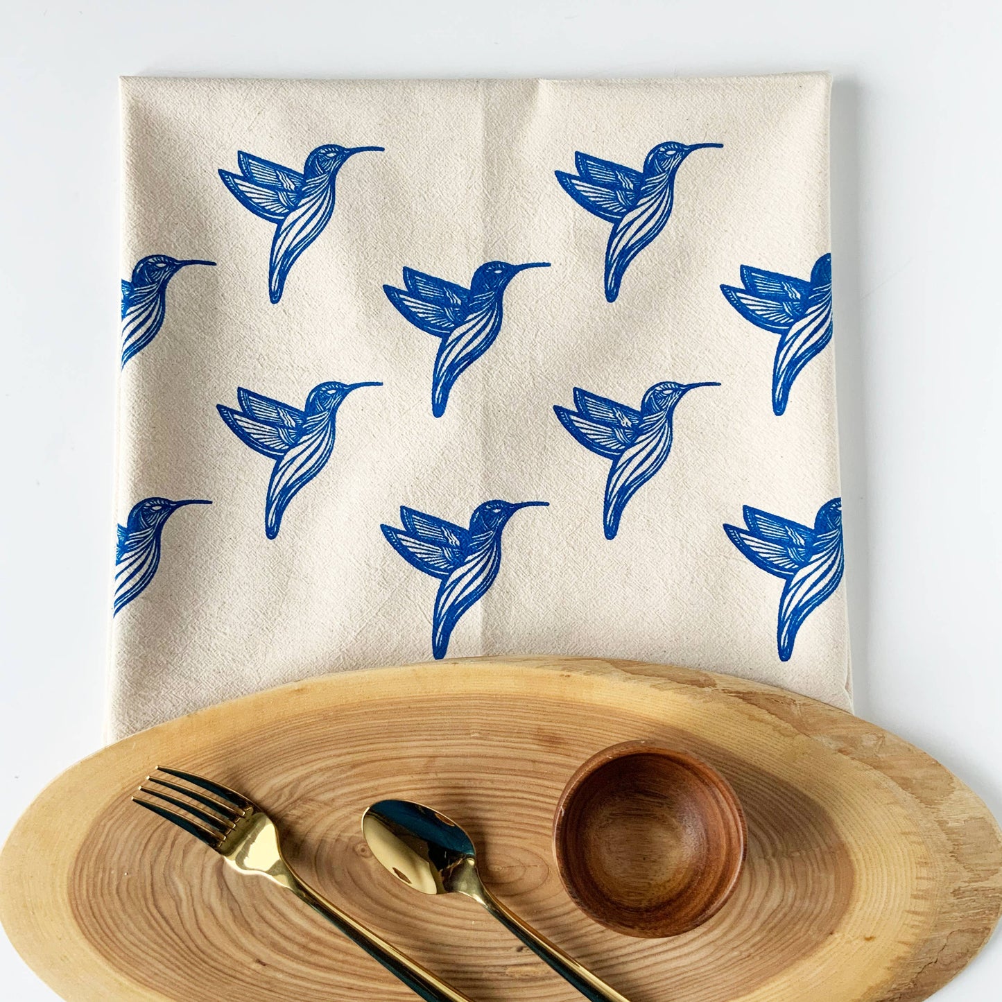 Humming Birds Tea Towel - Blue