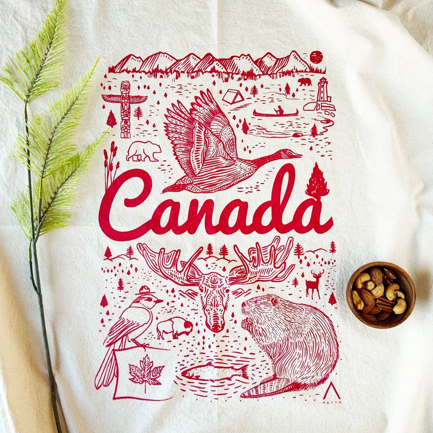 Canada Commemorative Tea Towel - Red